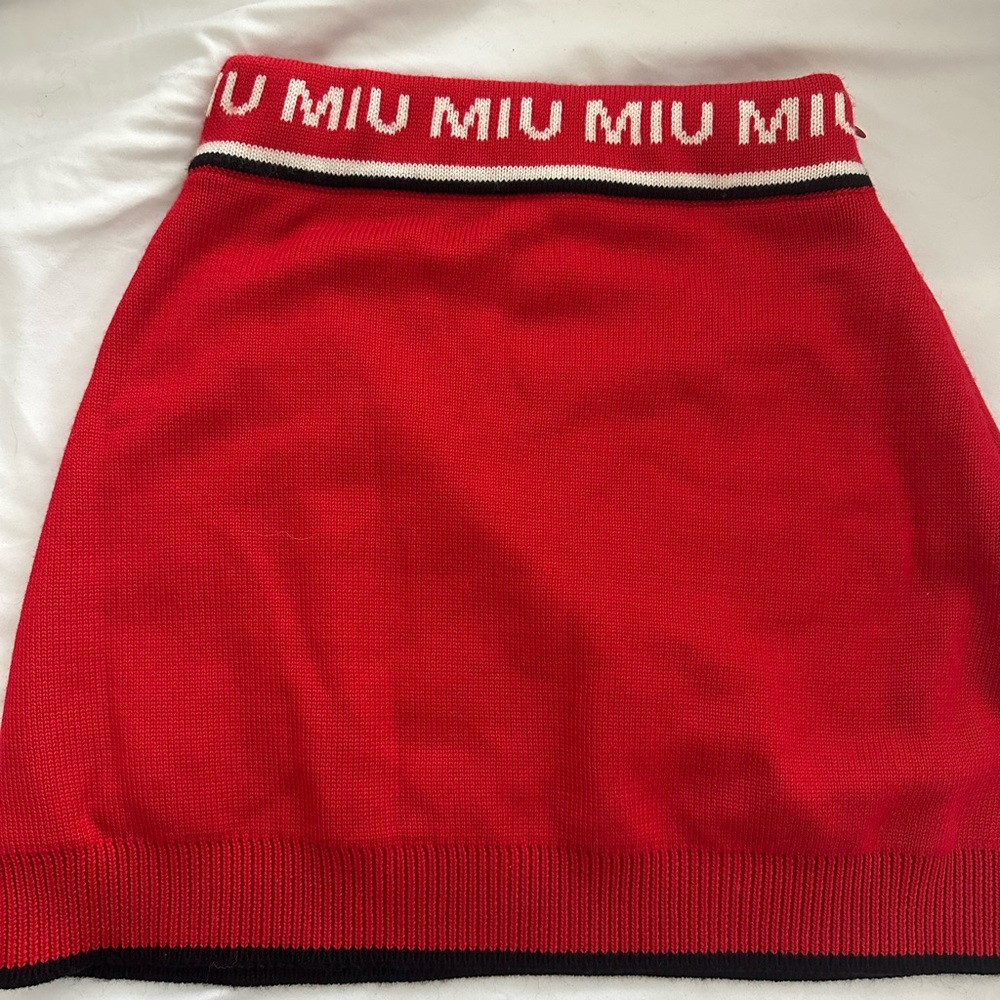 Miu Miu Logo Mini Skirt